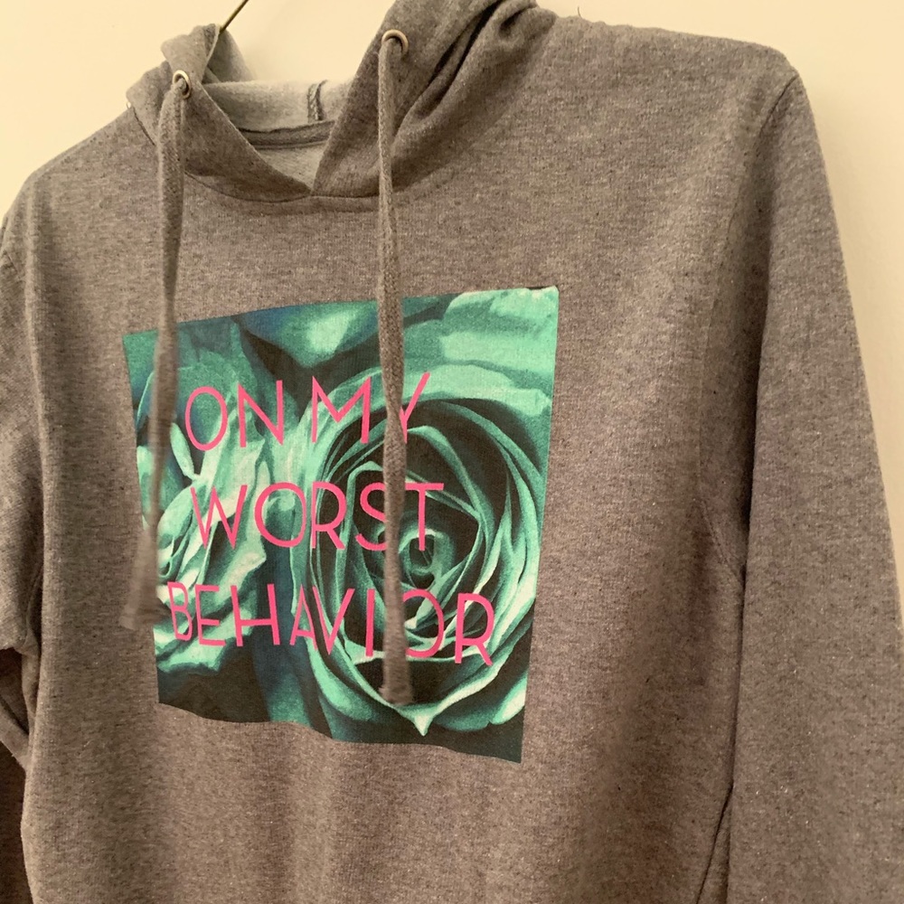 On my worst behavior gray hoodie